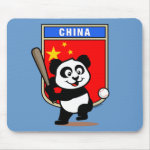 This cute little panda is ready to play for the Chinese team! Panda holds a bat and is about to swing at the ball. Great for fans of the China baseball team or Chinese baseball players.