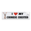 Chinese Crested 1 Love Sticker bumpersticker
