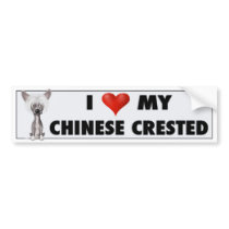 Chinese Crested 2 Love Sticker bumper stickers