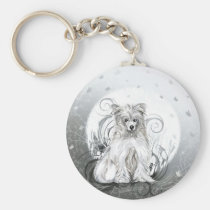 Chinese Crested Blue keychains