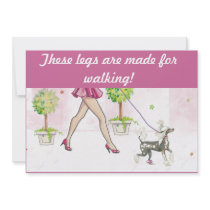 Chinese Crested Dog Walking Art invitations