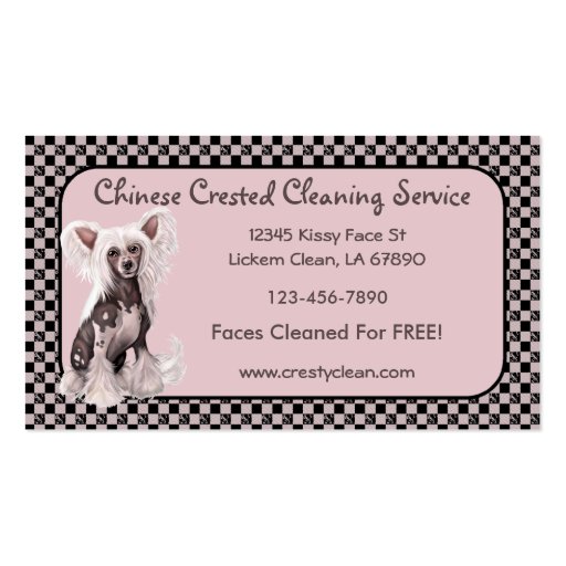 Chinese Crested Hairless Sit Business Cards