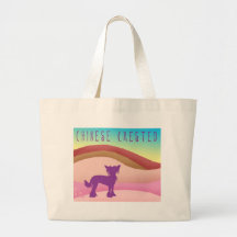 Chinese Crested Landscape w/ Text Canvas Bags