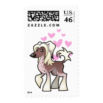 Chinese Crested Love (hairless) Postage Stamp