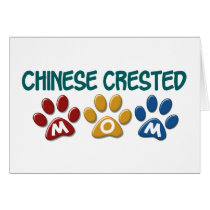 CHINESE CRESTED Mom Paw Print 1 Greeting Cards