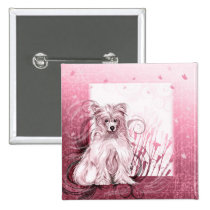 Chinese Crested Pink buttons