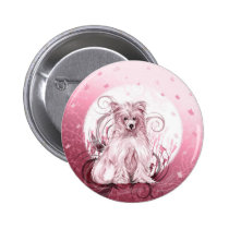 Chinese Crested Pink buttons