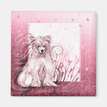 Chinese Crested Pink magnets