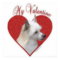 Chinese Crested Powderpuff My Valentine Poster posters