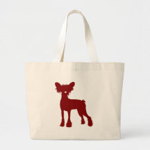 Chinese Crested (Red) Canvas Bags
