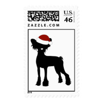 Chinese Crested Santa Hat Postage Stamps
