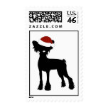 Chinese Crested Santa Hat postage