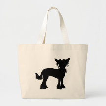 Chinese Crested Silhouette Canvas Bags