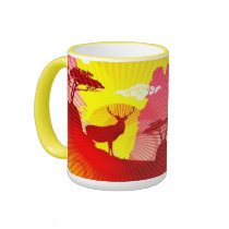 Chinese Deer Hunter Coffee Mugs