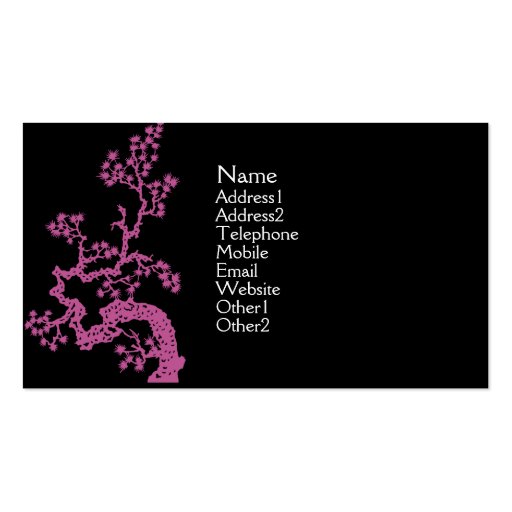 Chinese Design Profile Card - Pink Business Card Templates (front side)