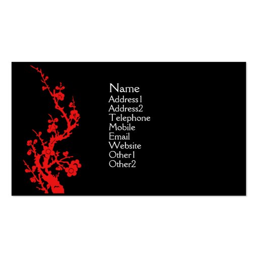 Chinese Design Profile Card Red Business Card Templates