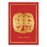 Chinese Double Happiness Dragon / Phoenix RSVP Personalized Invitation