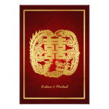 Chinese Double Happiness Dragon / Phoenix RSVP Personalized Invites