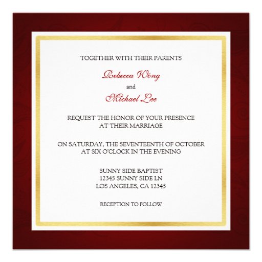 Chinese Double Happiness Dragon / Phoenix Wedding Custom Invites