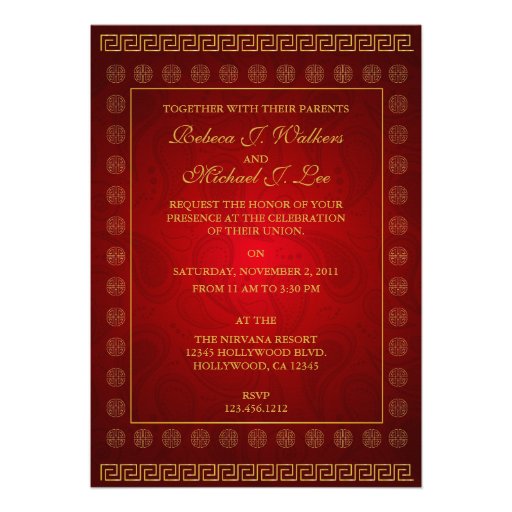 Chinese Double Happiness Wedding Invites