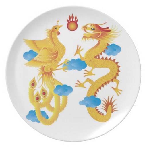 Chinese Dragon And Phoenix Plate Zazzle