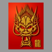Chinese Dragon Illustration Poster posters