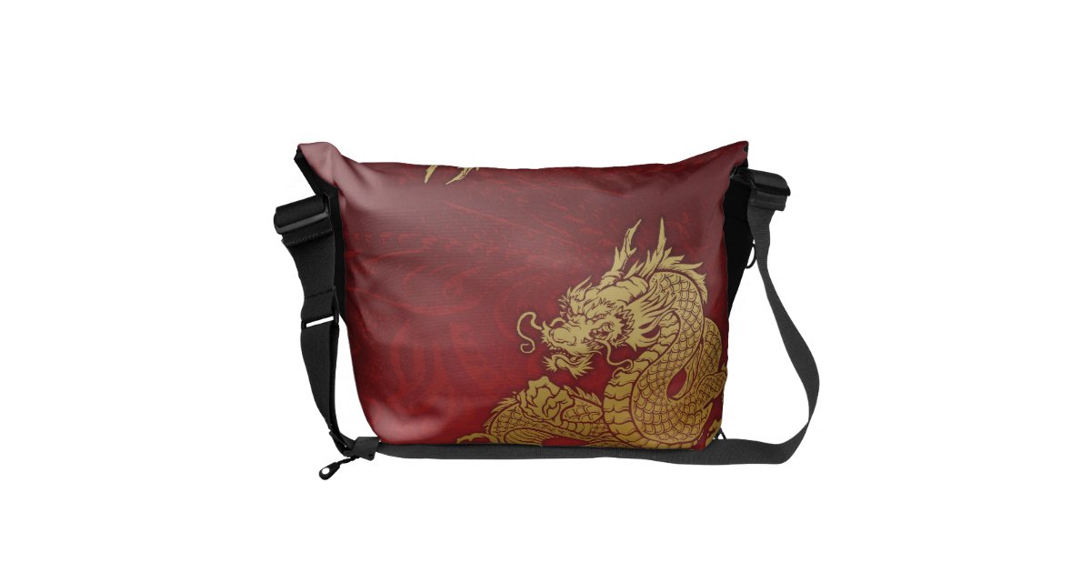 Chinese Dragon Red Gold Messenger Bag Zazzle