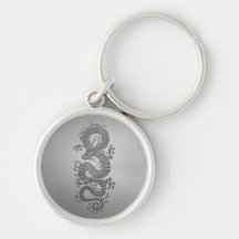 Chinese Dragon, Stainless Steel Effect Key Chains