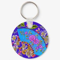 Chinese Fan Blue Keychain by INTHEPRESENT Chinese Fan Blue Keychain