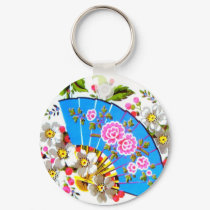 Chinese Fan Blue Keychain by INTHEPRESENT Chinese Fan Blue Keychain