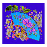 chinese fan blue, chinese fan blue poster,
