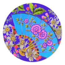 Chinese Fan Blue Stickers by INTHEPRESENT Chinese Fan Blue Stickers