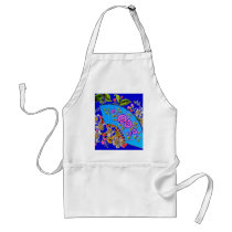 Chinese Fan Blue Template Products aprons by INTHEPRESENT Chinese Fan Blue Template Products aprons