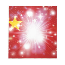 Chinese flag background notepads