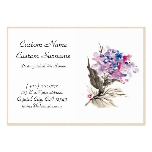 chinese flower template business cards (front side)