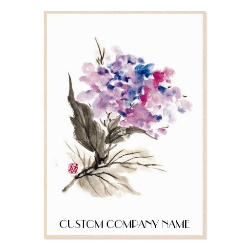 chinese flower template business cards (back side)