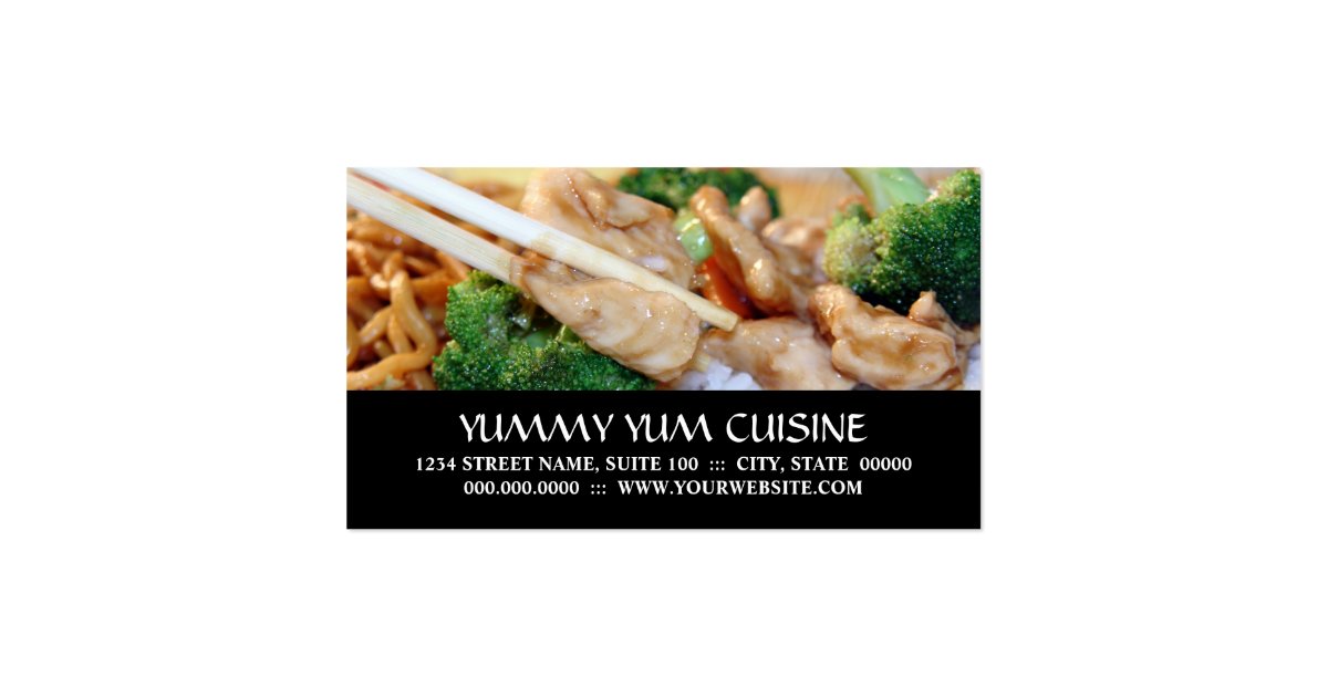 Chinese Food Business Cards Zazzle