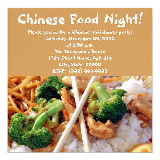 Chinese Food Dinner Party Invitations