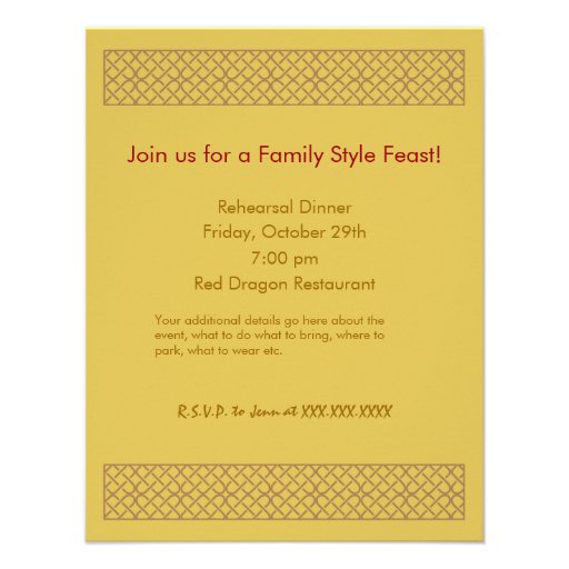 Chinese Fortune Cookie Rehearsal Invitation