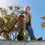 Chinese girl with sword skateboard