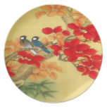 Chinese Gold and Red Floral Party Plates