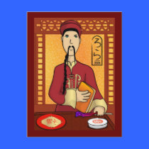 Chinese Kitchen God Postcard postcards