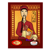 Chinese Kitchen God Postcard