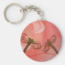 chinese knot silver golden dragonfly keychains