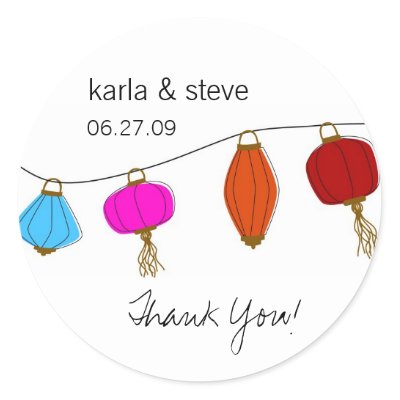 Fully customizable chinese lantern stickers Great for weddings bridal 