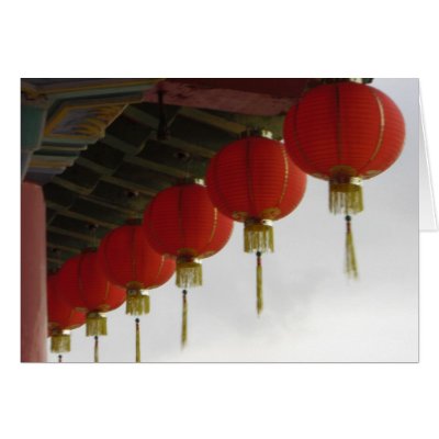 Chinese lanterns greeting cards