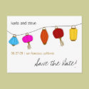 Chinese Lanterns Save the Date postcards by DioSelina Chinese Lanterns Save the Date postcards
