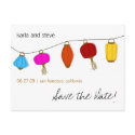 Chinese Lanterns Save the Date postcards by DioSelina Chinese Lanterns Save the Date postcards