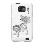 Chinese lion shishi black samsung galaxy cover