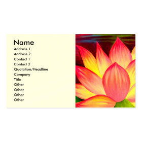 Chinese Lotus Water Lily Flower Art - Multi Double-Sided Standard Business Cards (Pack Of 100)